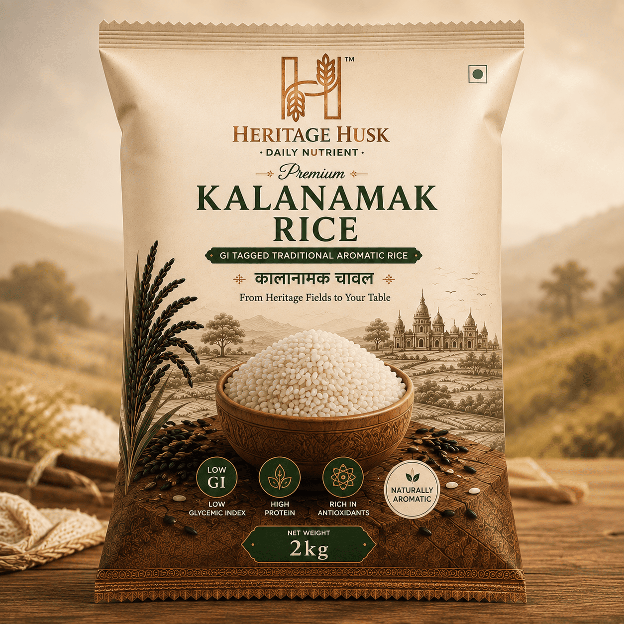 Kala Namak Rice - 2 KG | Traditional Fragrant Rice from Purvanchal
