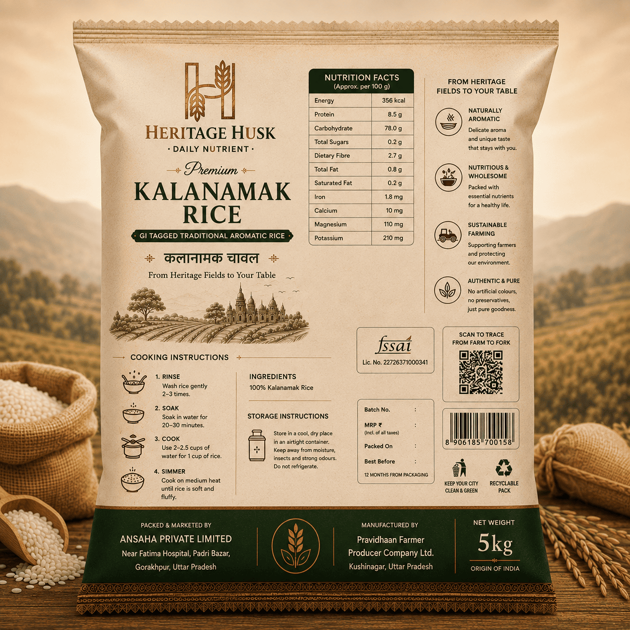 Kala Namak Rice – 5 KG | Traditional Fragrant Rice from Purvanchal - Image 2